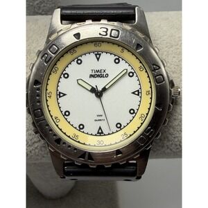 Timex Indiglo New Battery 1994 Mens Watch 38MM 8.5" Vintage